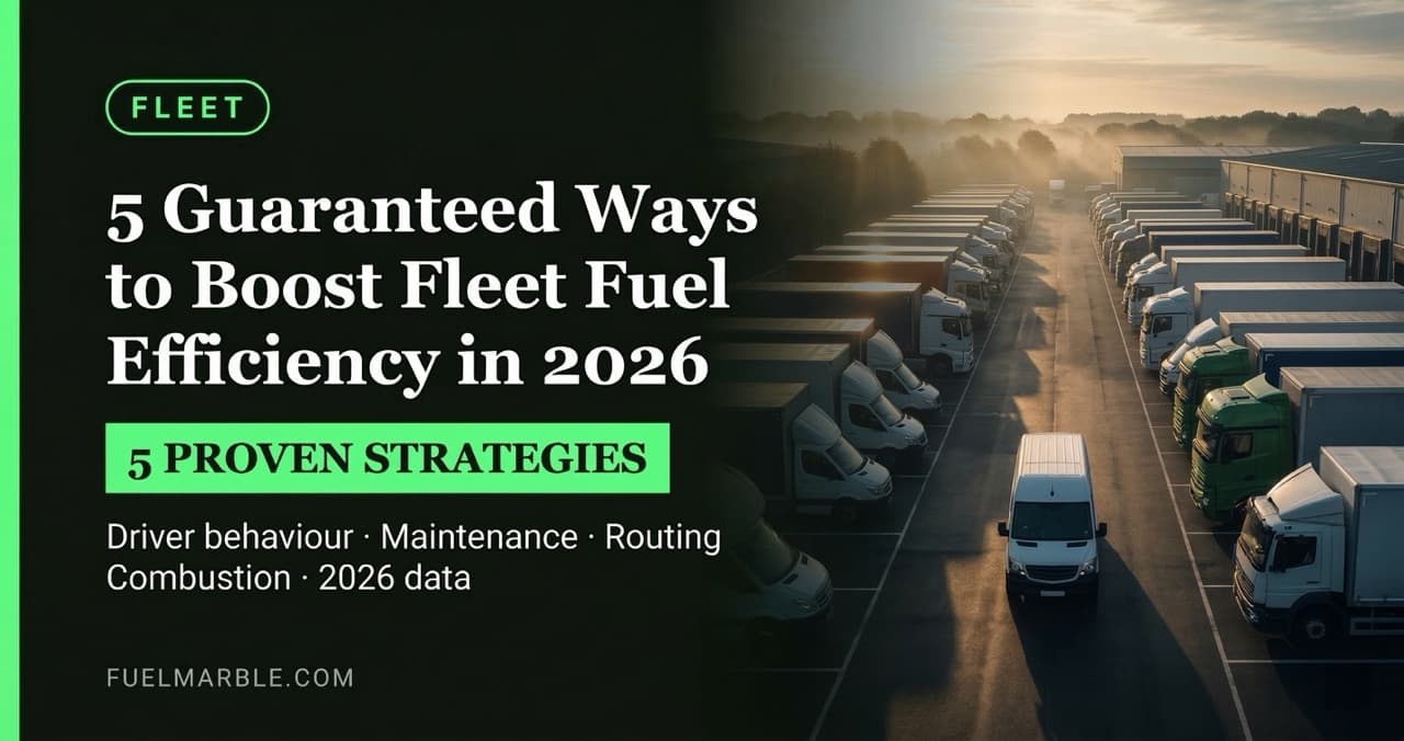 5 guaranteed ways to boost fleet fuel efficiency in 2026 — driver training, maintenance, route optimisation, and FuelMarble