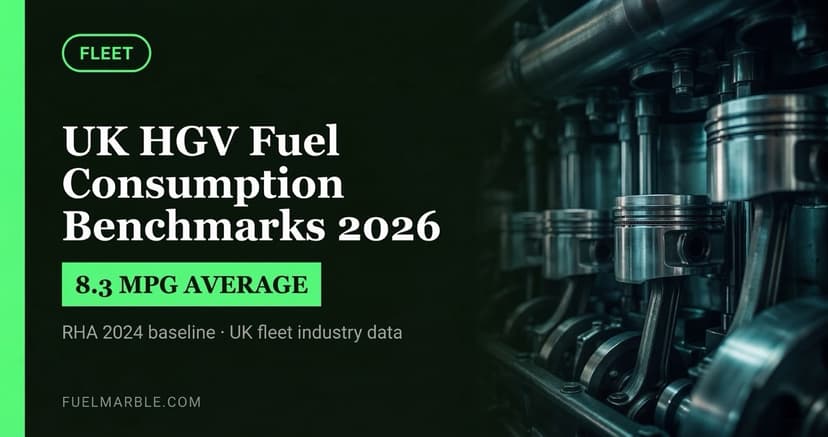 Cutaway diagram of a diesel HGV engine cylinder showing neon-green combustion energy — illustrating UK HGV fuel consumption benchmarks for fleet managers