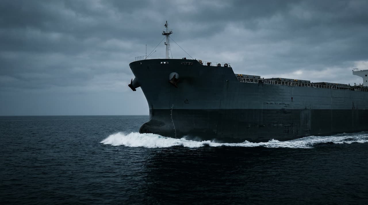 TRES FELICES 55,810-tonne bulk carrier underway on North America–Japan route — FuelMarble marine fuel efficiency trial vessel operated by Tamai Steamship Co., Ltd.