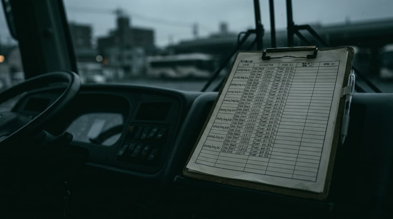 Yamanashi Kotsu bus trial data — FuelMarble fuel efficiency measurements on city route bus and coach